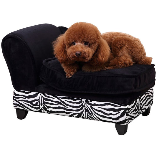 PawHut Dog Sofa Elevated Pet Chair Cat Couch with Hidden Under Seat Storage