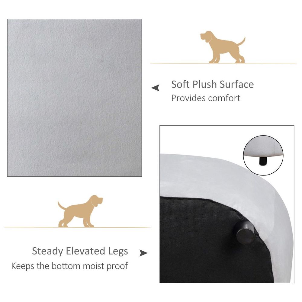 Dog Sofa Pet Couch Bed Kitten Lounge Soft Padded w/ Wooden Frame for XS S Dogs