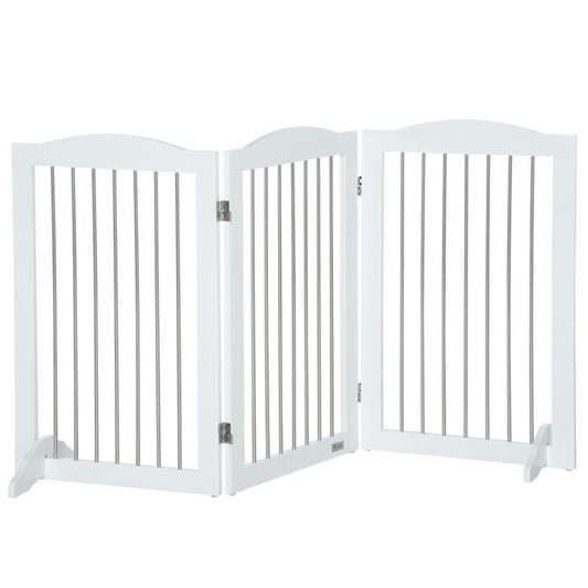 Foldable Dog Gate for Doorways, Stairs, Halls - White