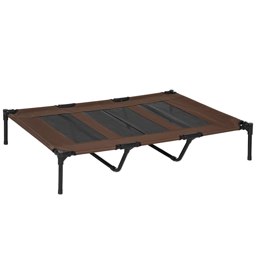 Cooling Elevated Dog Bed Portable Raised Pet Cot for Indoor & Outdoor, Brown