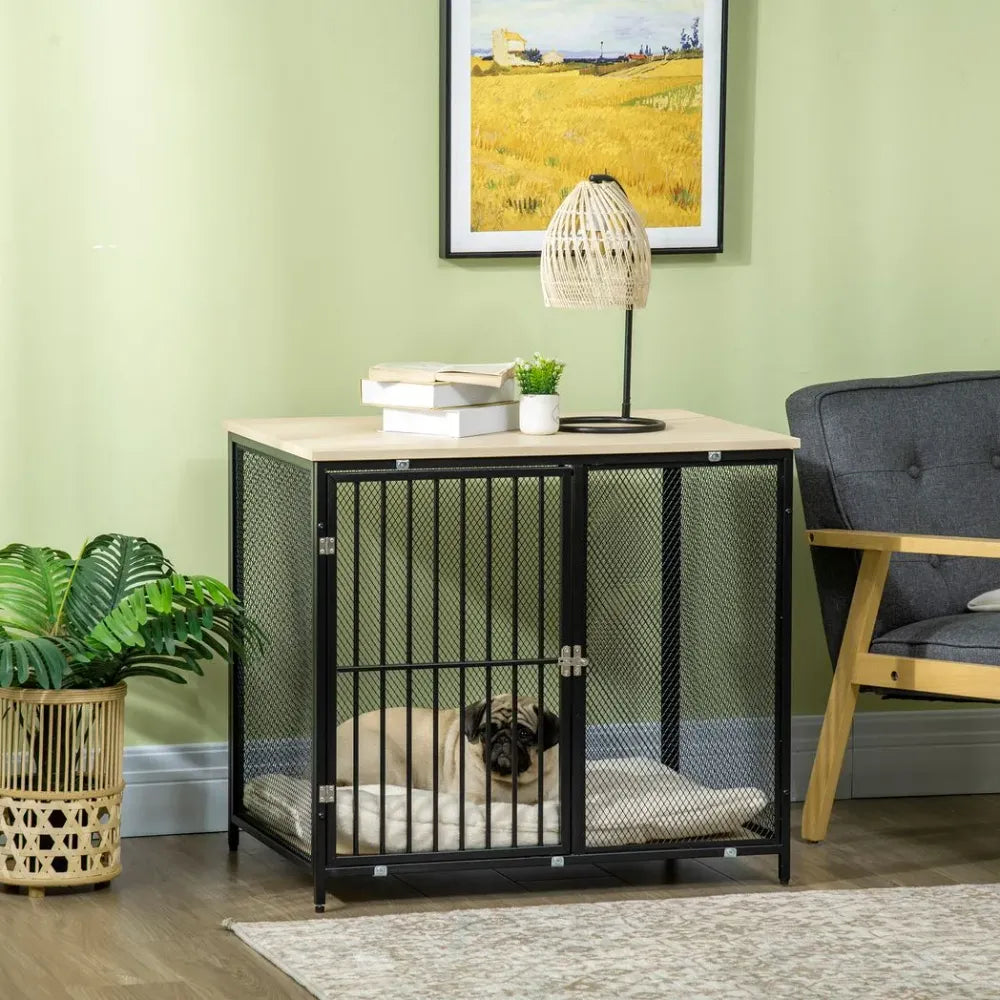 Dog Crate End Table w/ Soft Washable Cushion, Front Door, for Small, Medium Dogs