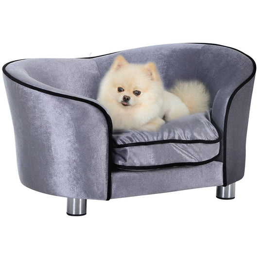 Modern Dog Sofa Couch Puppy Bed Kitten Lounge w/Storage Pocket Removable Cushion