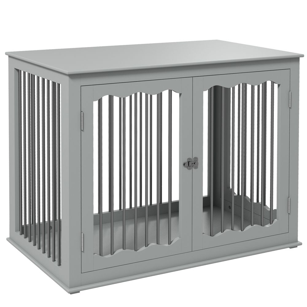 PawHut Dog Crate End Table with Locks and Latches, for Large Dogs