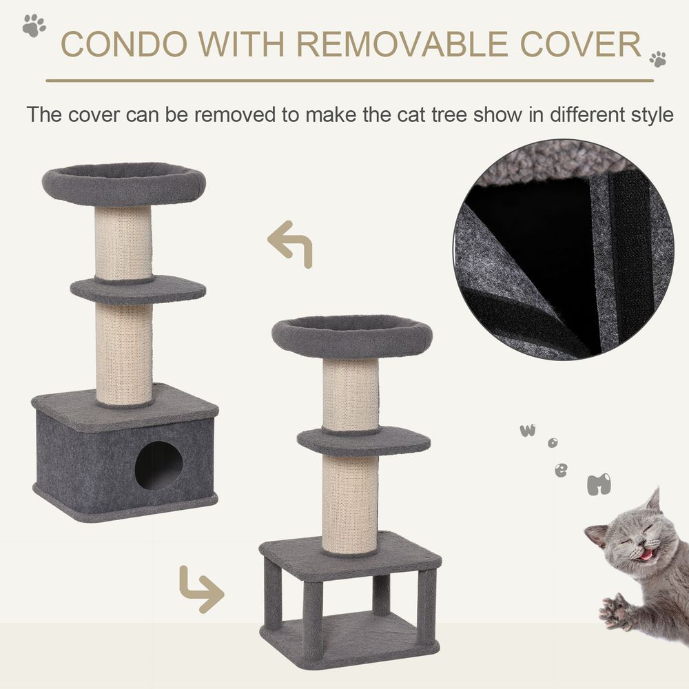 Cat Tree Kitten Tower Pet Furniture w/ Scratching Post Condo Perches Pawhut