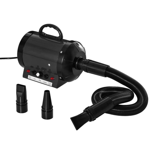 2800W Dog Hair Dryer Pet Grooming Blaster Blower Dryer 3 Nozzles, Black Pawhut