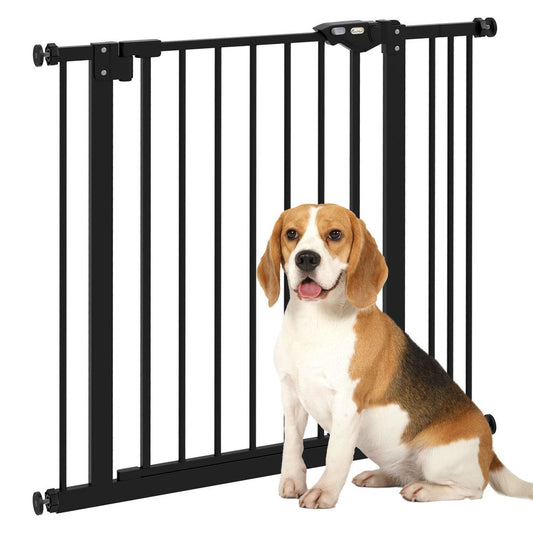 PawHut Adjustable Safety Gate w/ 1 Extensions and Four Adjustable Screws, Black