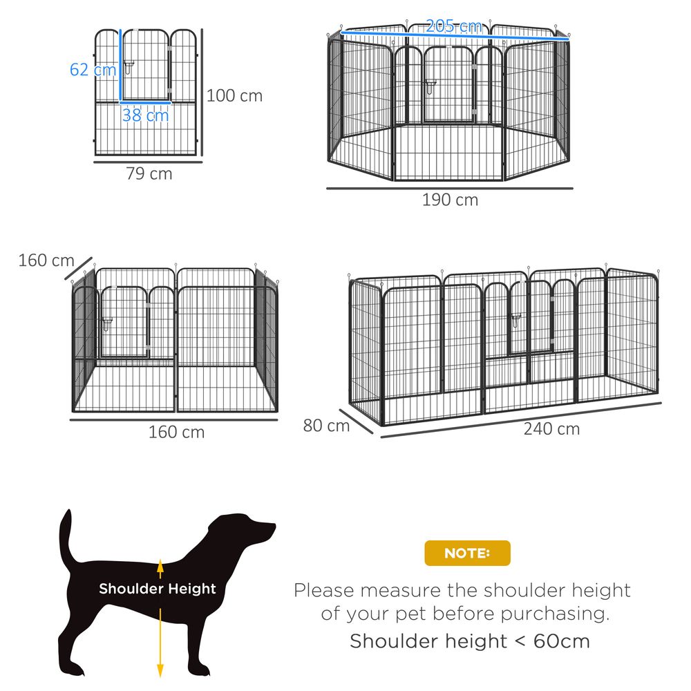 4 Sizes Pet Playpen Dog Rabbit  Puppy Cage Folding Run Fence Metal Hutch