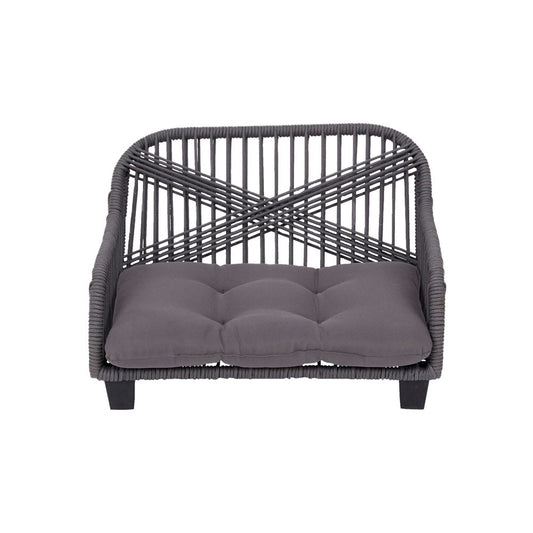 Indoor Outdoor Woven Cat & Dog Sofa Bed Lounger Grey ST-N10007-UK