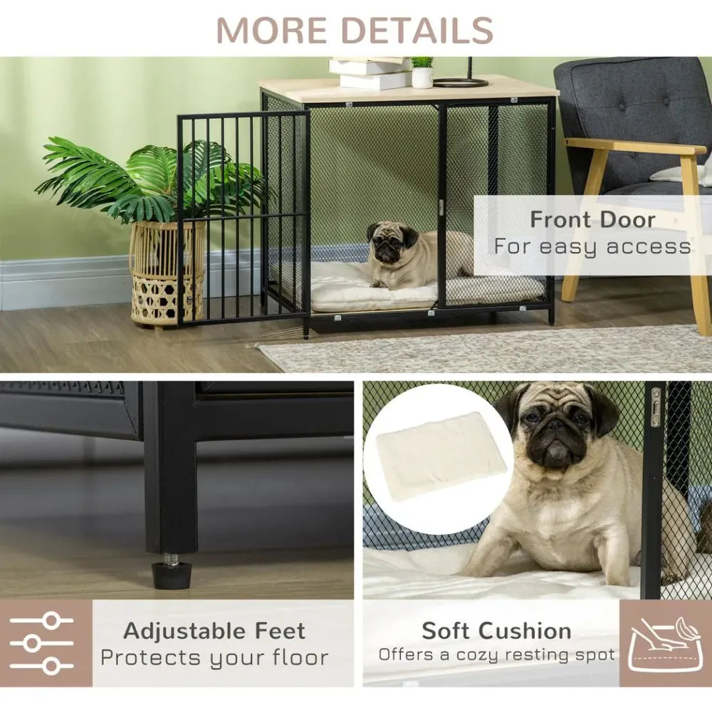 Dog Crate End Table w/ Soft Washable Cushion, Front Door, for Small, Medium Dogs