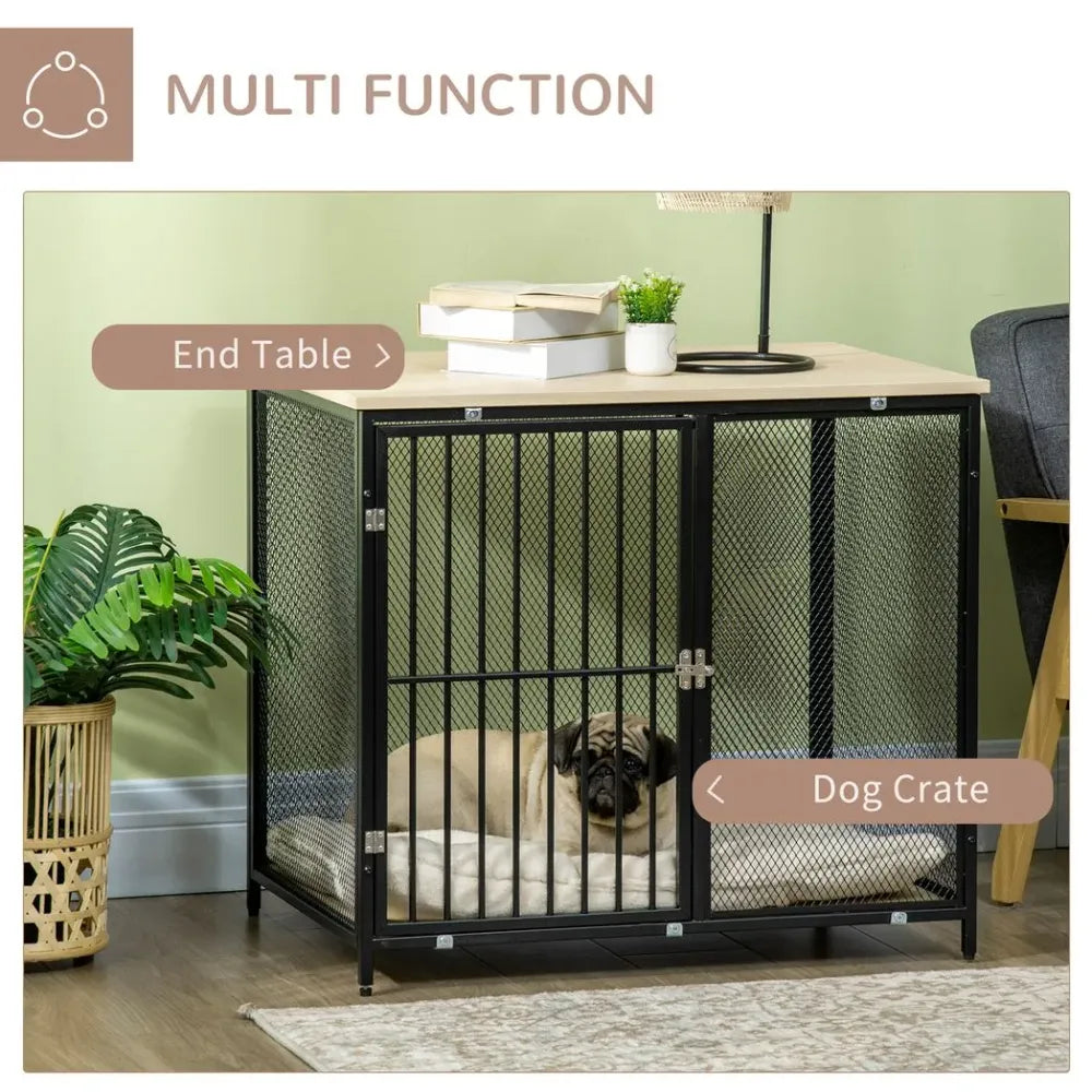 Dog Crate End Table w/ Soft Washable Cushion, Front Door, for Small, Medium Dogs