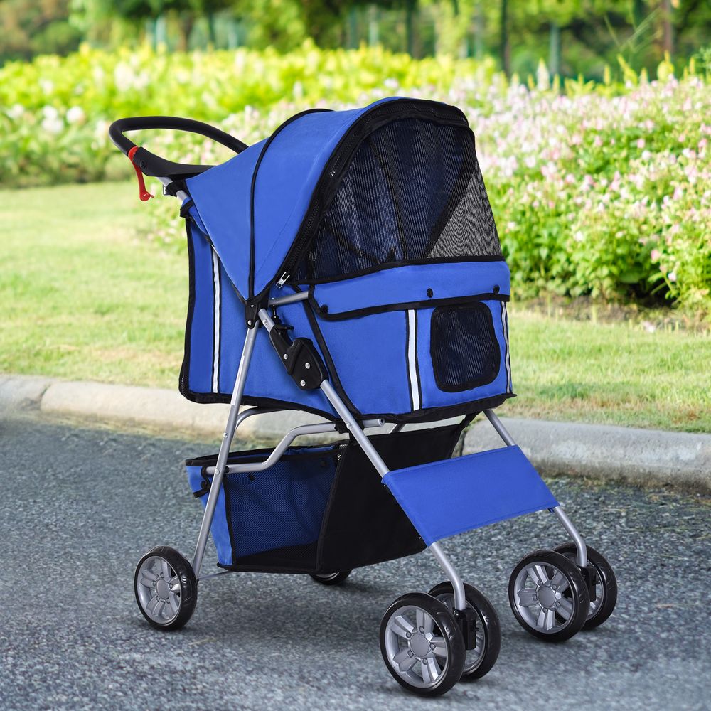 Pet Stroller Cat Dog Jogger Puppy Pushchair Travel Cart Carrier Walk 4 Wheels