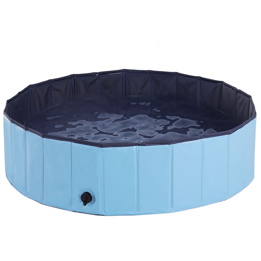 Portable Pet Paddling Pool Swimming Bath Cat Dog Puppy Foldable Blue 120cm