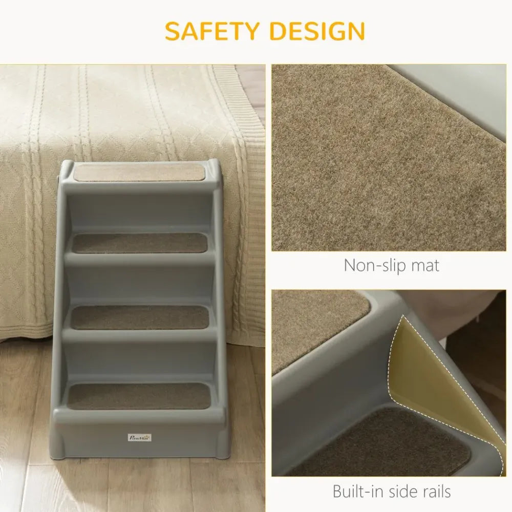 Portable Dog Steps for Bed, Sofa Non-Slip Pet Stairs for Cats, Dogs - Grey