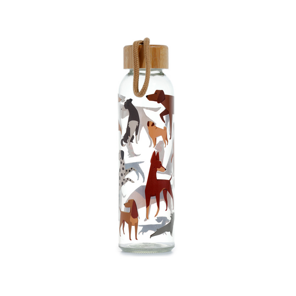 Reusable Glass Water Bottle - Bark Dog