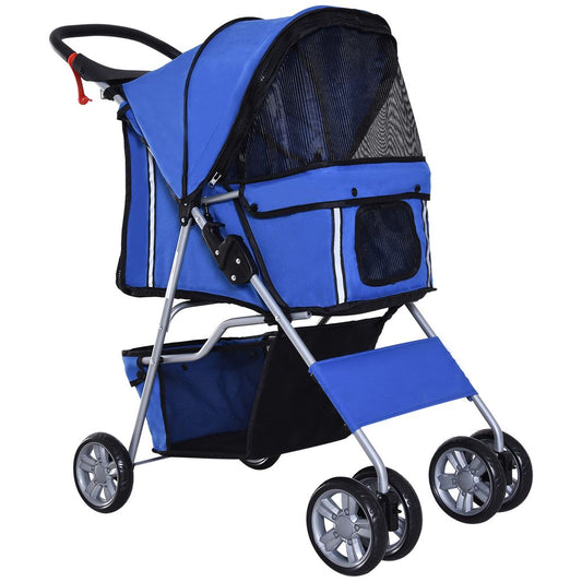 Pet Stroller Cat Dog Jogger Puppy Pushchair Travel Cart Carrier Walk 4 Wheels