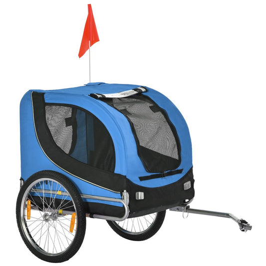 Dog Bike Trailer Pet Cat Carrier for Small Medium Puppy Travel Black and Blue